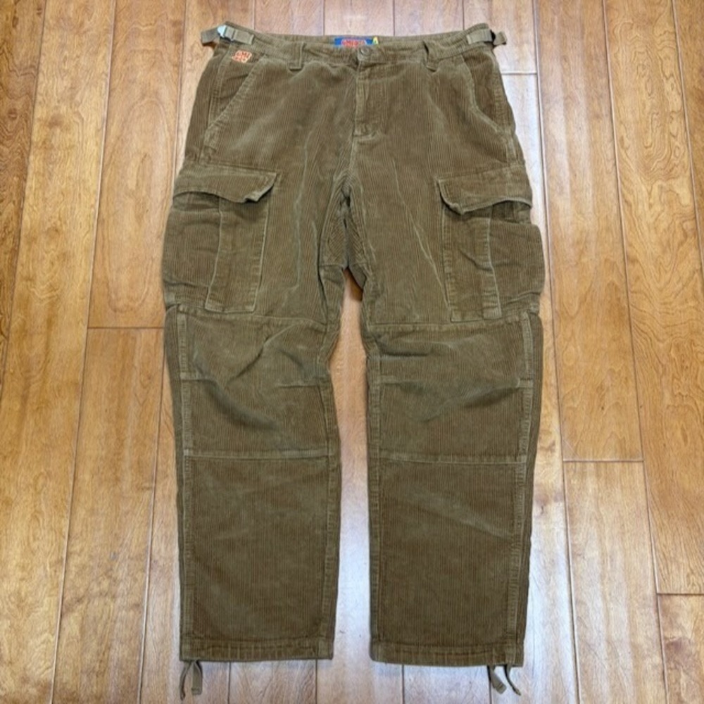 Empyre Brown Corduroy Baggy Pants Size 32 Cargo Pockets Y2K Streetwear Skater